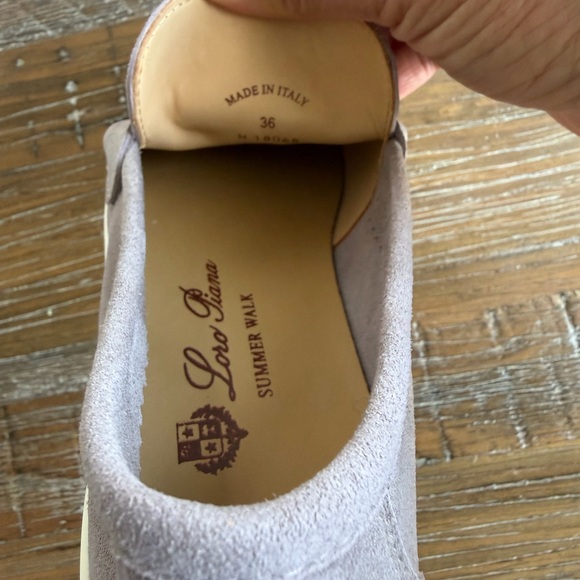 Loro Piana Summer Walk Loafers Taupe Suede Luxury Slip On Size 36 - Picture 5 of 7